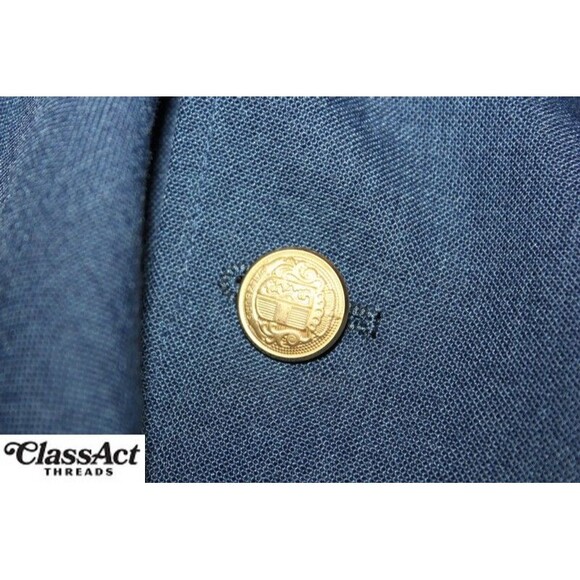 Gordon Thomas Blue Wool 2 Gold Button Sport Coat Blazer 46R - Picture 7 of 8